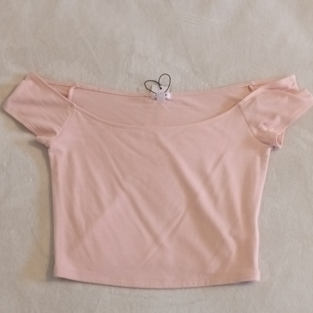 off the shoulder pink top